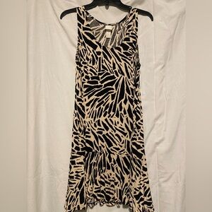 Black and Cream Sleeveless Dress